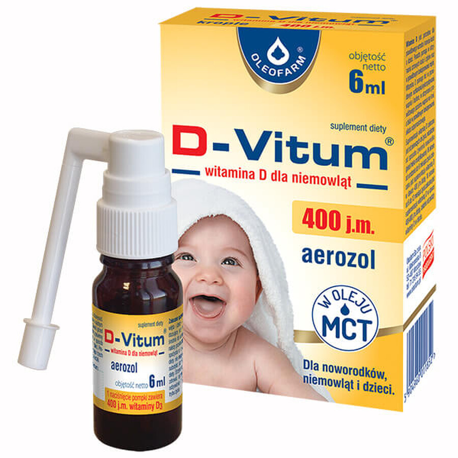 D-Vitum 400 IE, vitamine D voor zuigelingen, spuitbus, 6 ml