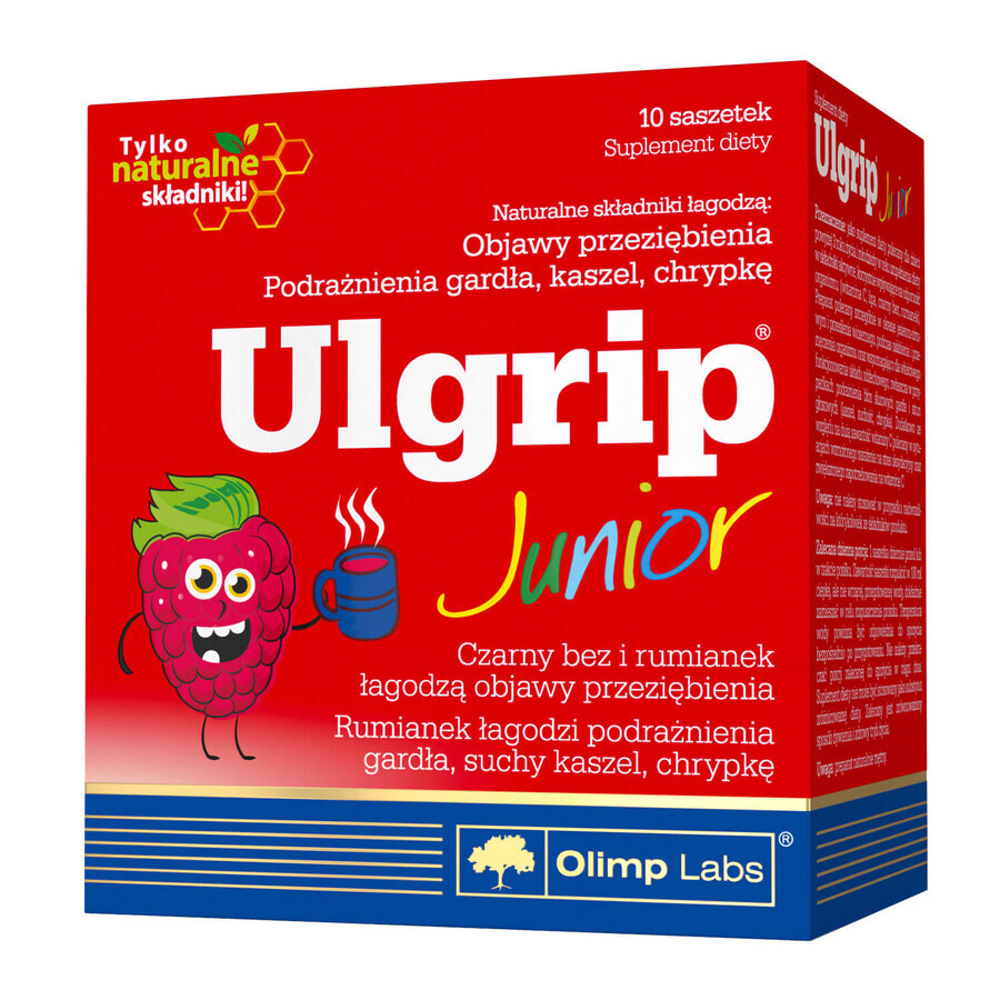 Olimp Ulgrip Junior, frambozensmaak, 10 zakjes