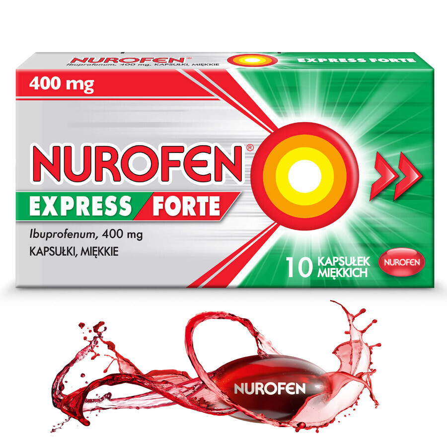 Nurofen Express Forte 400 mg, 10 soft capsules