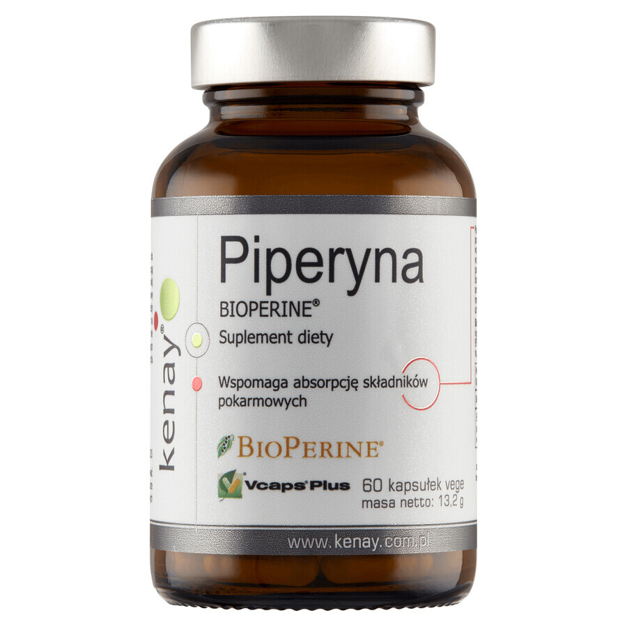 Kenay Piperine BioPerine, 60 plantaardige capsules