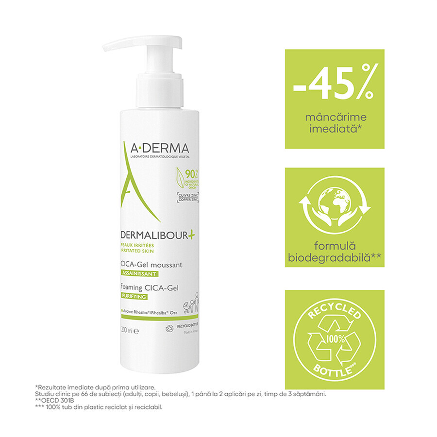 A-Derma Dermalibour+ - CICA-Gel Detergente, 200ml