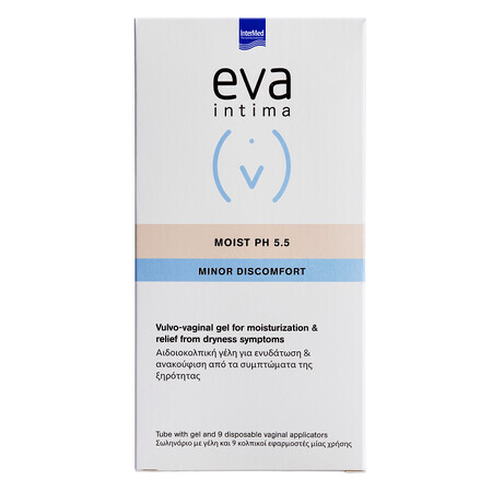 Gel vulvovaginal pour hydrater et soulager les symptômes de sécheresse Eva Intima Moist pH 5,5, 9 applicateurs vaginaux, Intermed