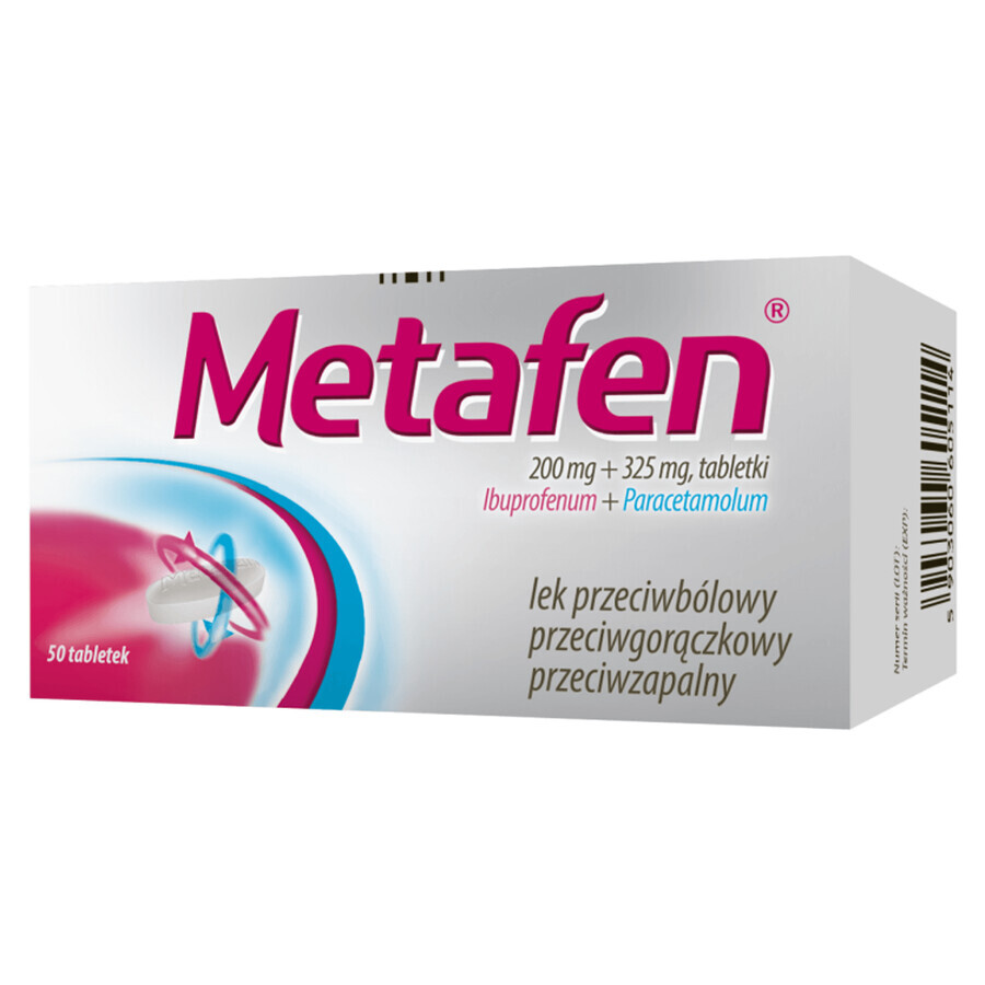 Metafen 200 mg + 325 mg, 50 tabletten