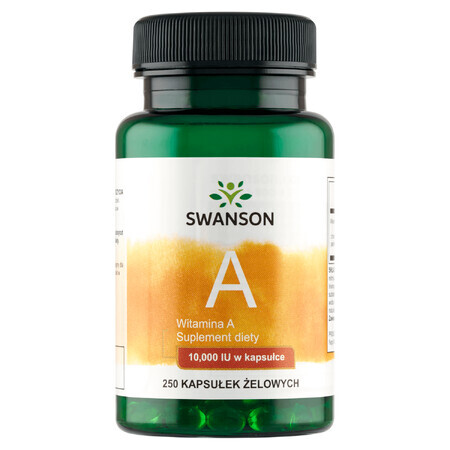 Swanson A, vitamin A 10000 IU, 250 gel capsules