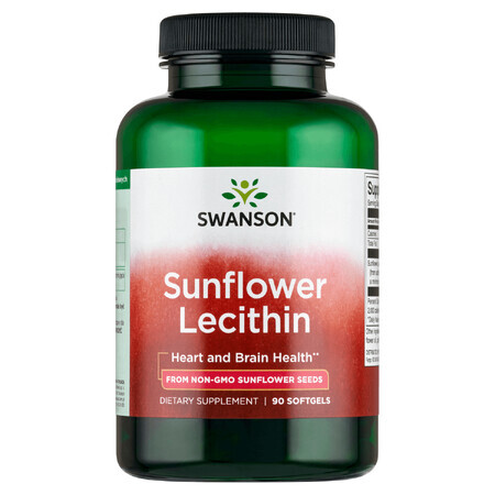 Swanson, Lécithine de Tournesol, lécithine de tournesol 1200 mg, 90 gélules