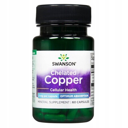 Swanson Albion Cooper, Copper Chelate, 60 Capsules