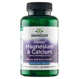 Swanson Albion Magnesium &amp; Calcium, chelato di magnesio e calcio, 90 capsule