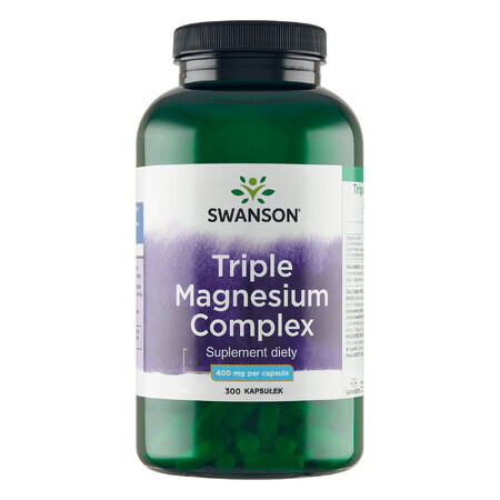 Swanson Triple Magnesium Complex, magnésium 400 mg, 300 gélules