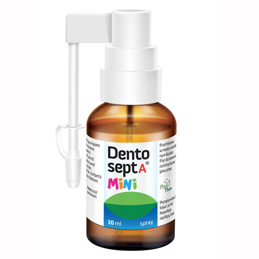 Dentosept A Mini Spray, relief for aphthous ulcers, canker sores and painful teething, raspberry flavor, 30 ml