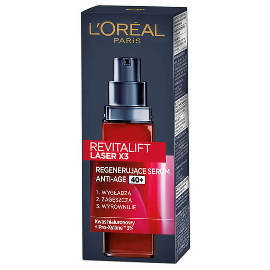 L'Oreal Revitalift Laser X3, Regenerierendes Anti-Ageing-Serum für das Gesicht, 30 ml