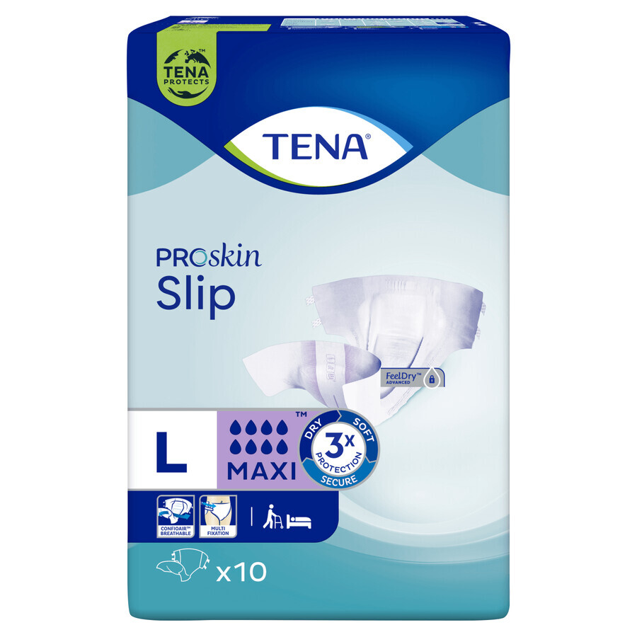 Tena Slip ProSkin, luiers, maat L, 92-144 cm, Maxi, 10 stuks