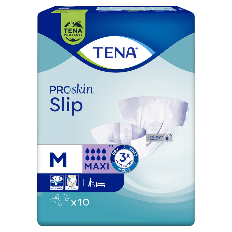 Tena Slip ProSkin, scutece, mărimea M, 73-122 cm, Maxi, 10 buc