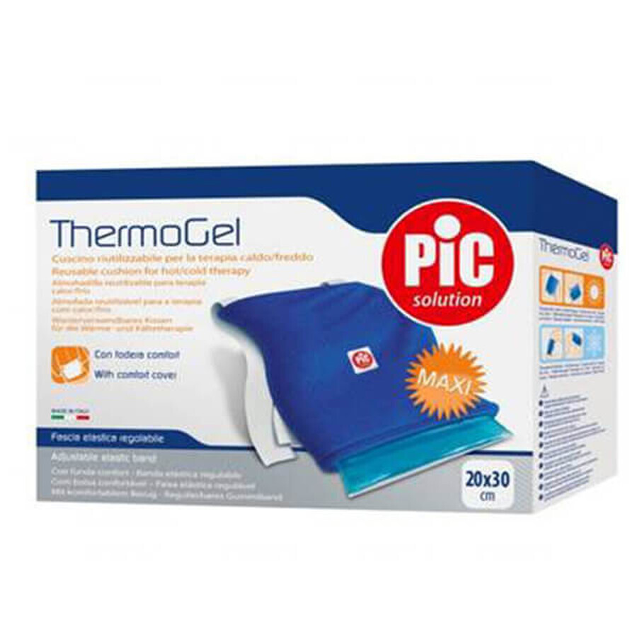 Pic Solution ThermoGel, compresa de gel con funda y bandas elásticas, 20 cm x 30 cm, 1 pieza