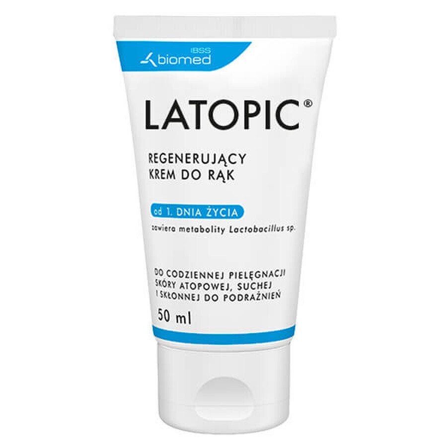 Latopic, crème régénérante pour les mains dès le premier jour, peau atopique, 50 ml