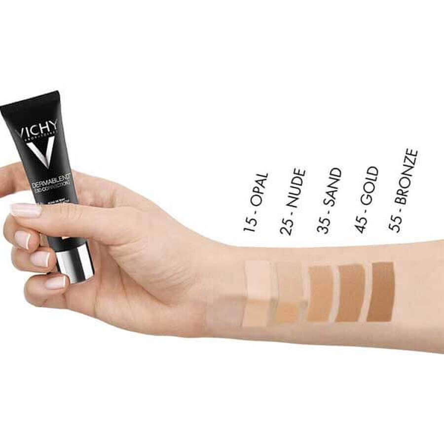 Vichy Dermablend Correction 3D, egaliserende foundation voor het huidoppervlak, Nr. 25, Nude, 30 ml