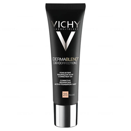 Vichy Dermablend Correction 3D, egaliserende foundation voor het huidoppervlak, Nr. 25, Nude, 30 ml