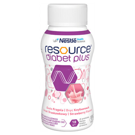 Resource Diabet Plus, aardbeiensmaak, 4 x 200 ml