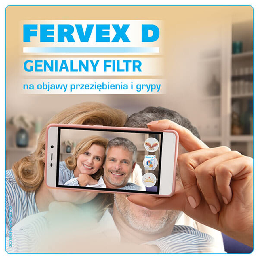 Fervex D 500 mg + 200 mg + 25 mg, granulaat voor orale oplossing, 8 sachets