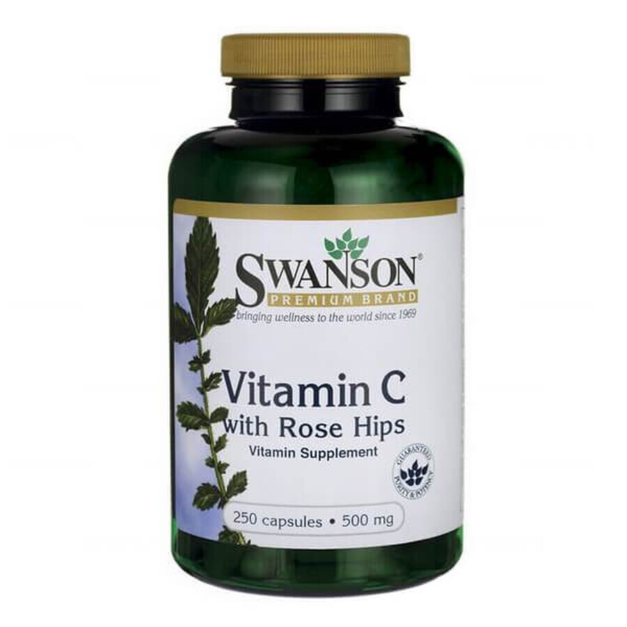 Swanson C, vitamine C 500 mg met rozenbottel, 250 capsules