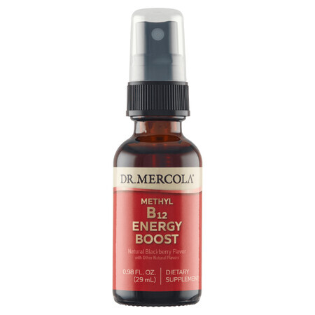 Dr. Mercola Methyl B12 Energy Booster, spray, bramensmaak, 29 ml