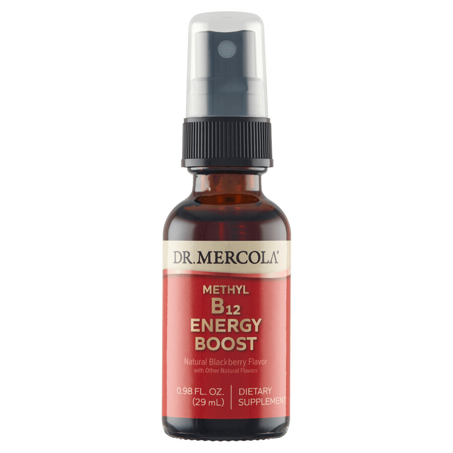 Dr. Mercola Methyl B12 Energy Booster, spray, bramensmaak, 29 ml