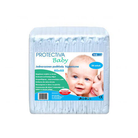 Protectiva Baby, hygiënepads, wegwerp, 60 cm x 60 cm, 50 st.