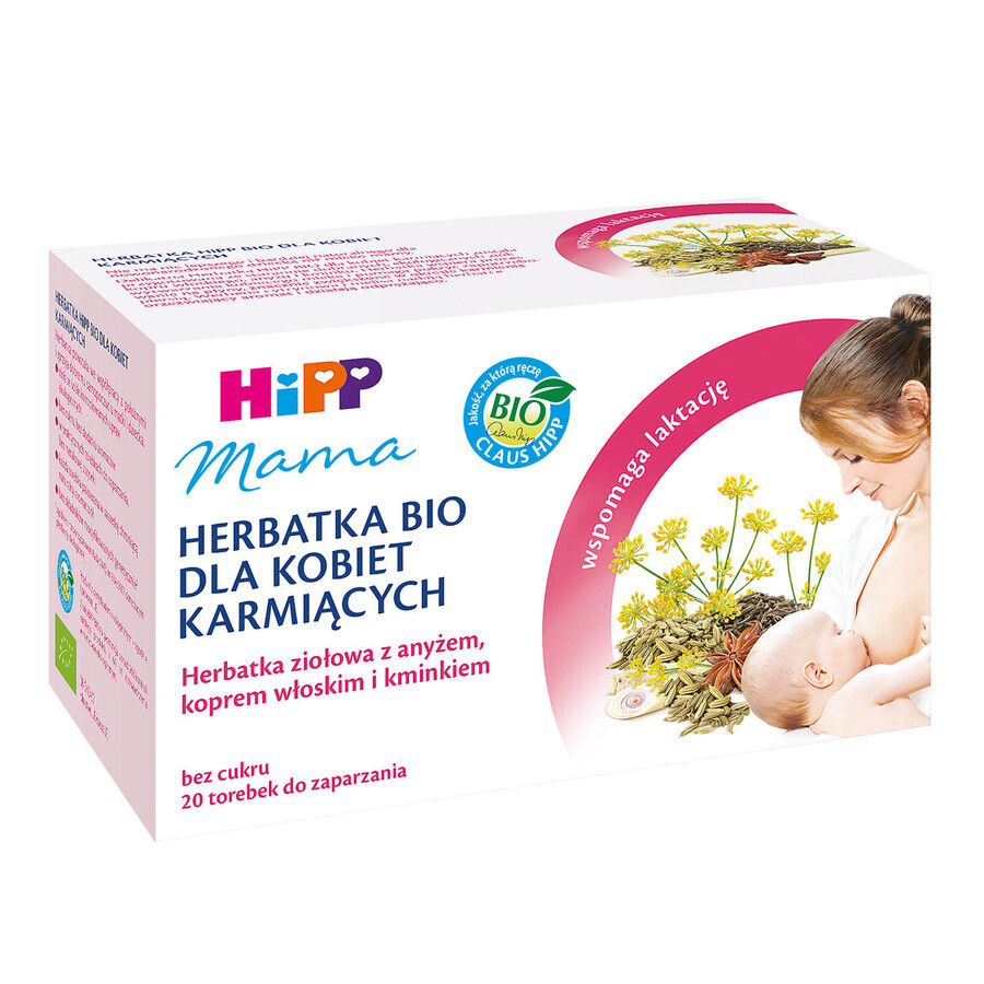 HiPP Mama Bio thee voor vrouwen die borstvoeding geven, venkel, anijs, karwij, 20 builtjes