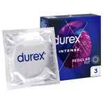 Durex Intense, condooms met stimulerende gel, geribbeld met bies, 3 stuks