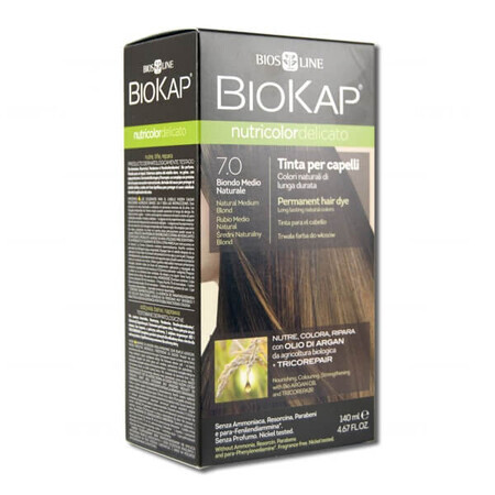 Biokap Nutricolor Delicato, haarkleuring, 7.0 medium natuurlijk blond, 140 ml