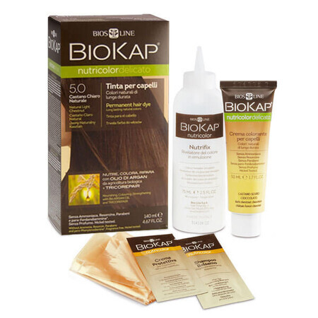 Biokap Nutricolor Delicato, haarkleur, 5.0 licht natuurlijk kastanje, 140 ml