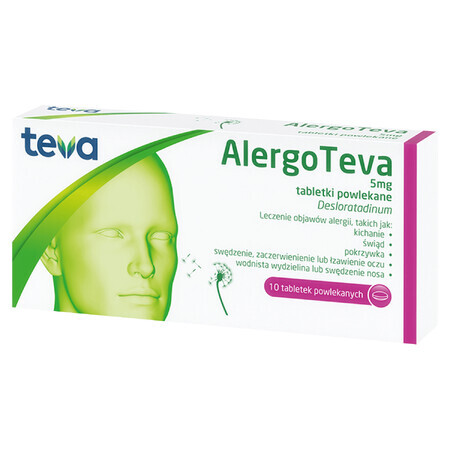 Alergo Teva 5 mg, 10 comprimidos recubiertos con película