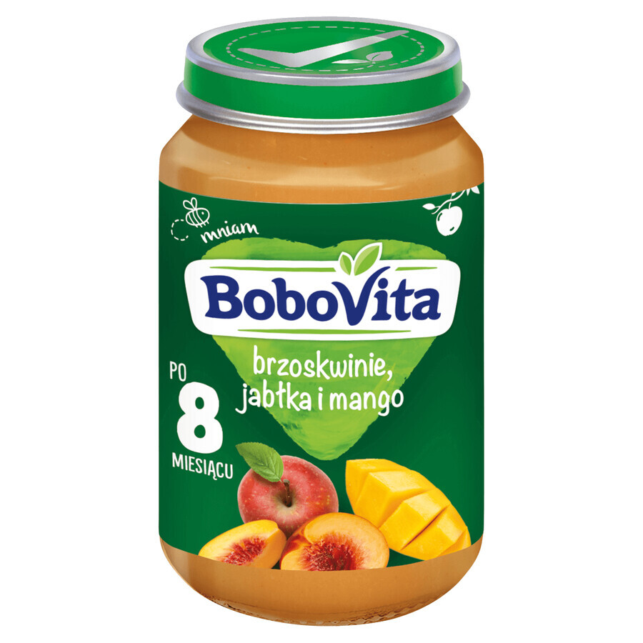 BoboVita Dessert, perziken, appel, mango, na 8 maanden, 190 g