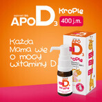 ApoD3 Druppels, vitamine D3 400 IE voor zuigelingen en kinderen vanaf dag 1, 10 ml