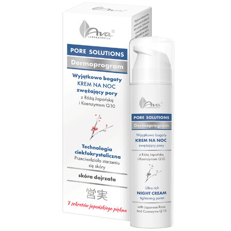 AVA Pore Solutions, rijke, poriënverstrakkende nachtcrème, 50 ml