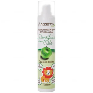 Azeta Bio, pasta de dientes ecológica para niños, 0-36 meses, sin flúor, manzana, 50 ml