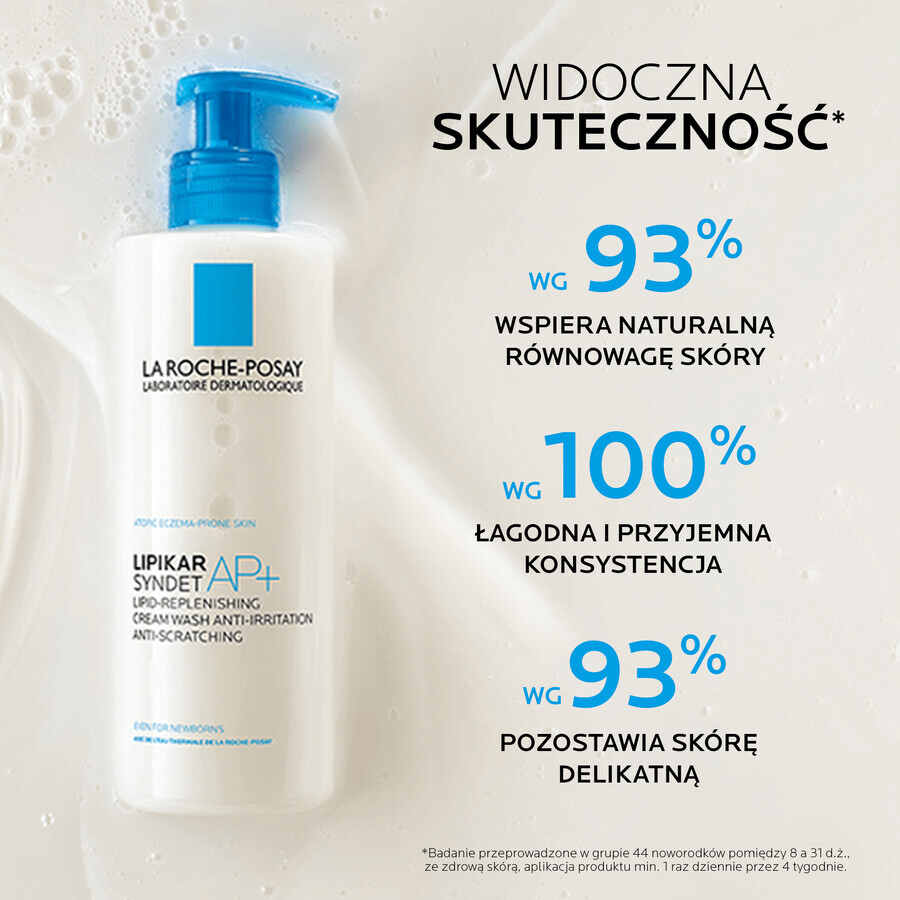 La Roche-Posay Lipikar Syndet AP+, lipidenvullende lichaamscrème, vanaf de geboorte, 400 ml