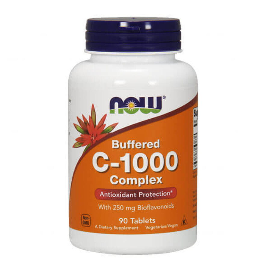 Now Foods Buffered C-1000 Complex, vitamina C tamponada + bioflavonoides, 90 comprimidos