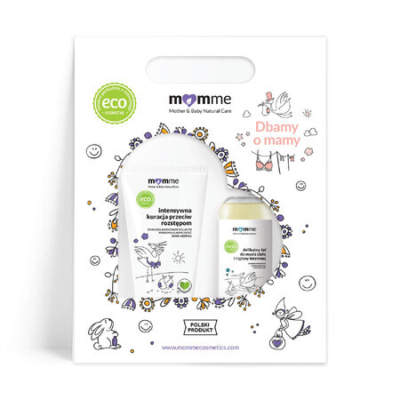 Momme, intieme hygiëne gel, 150 ml + anti-stretch mark behandeling, 150 ml