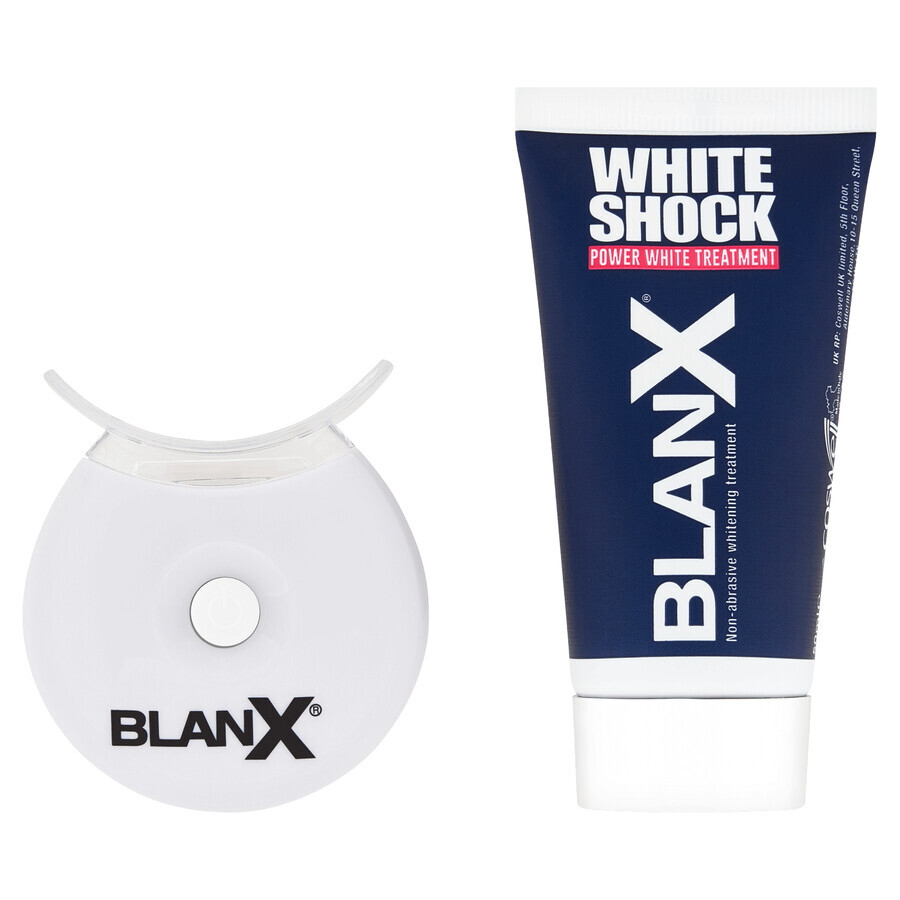 BlanX White Shock, teeth whitening system, toothpaste, 50 ml + Blanx Led Bite