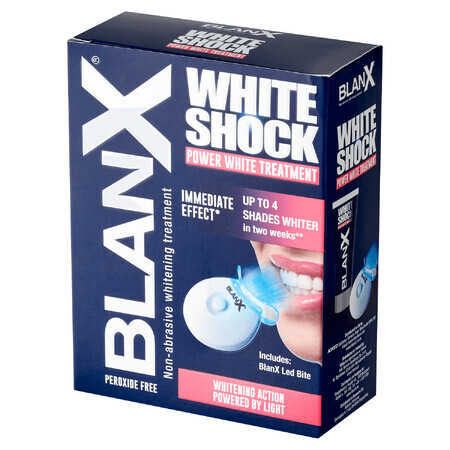 BlanX White Shock, teeth whitening system, toothpaste, 50 ml + Blanx Led Bite