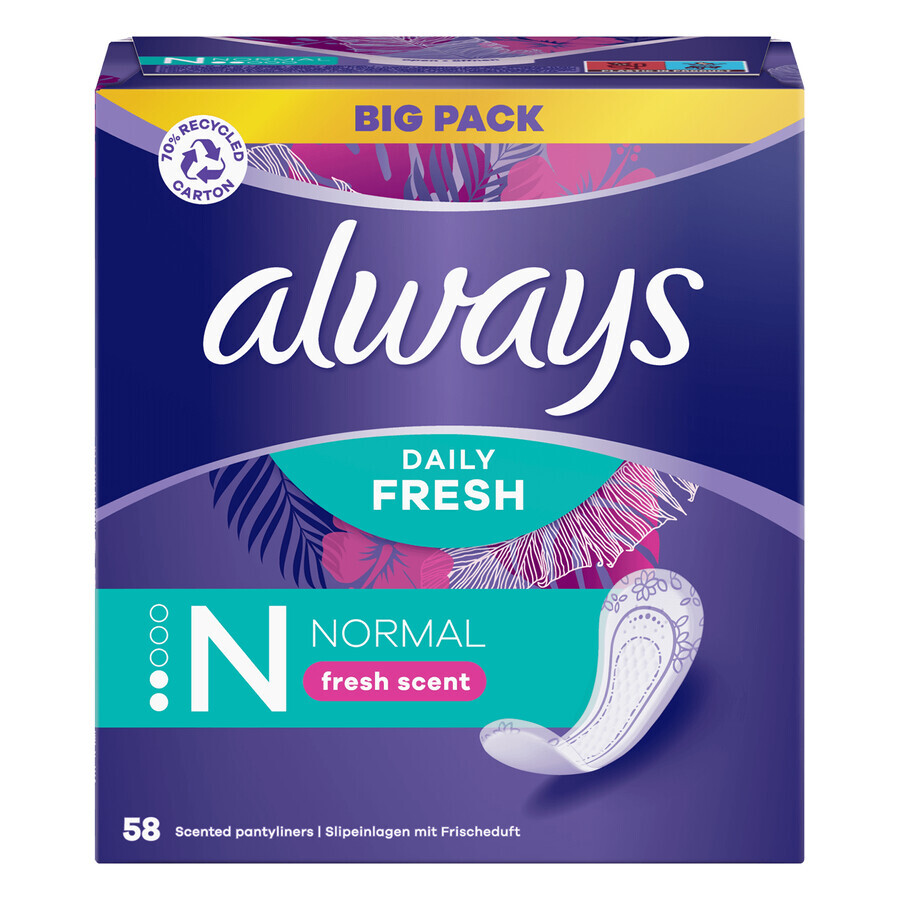 Always Dailies Fresh Protect, assorbenti igienici, normali, 58 pz.