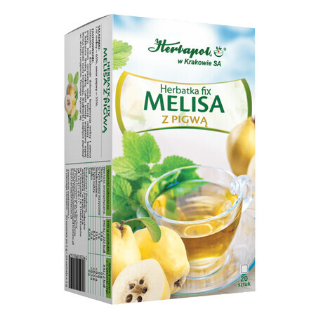 Herbapol Mélisse avec coing, thé fixe, 2 g x 20 sachets