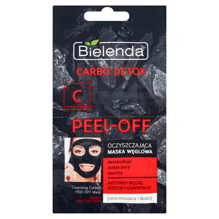 Bielenda Carbo Detox Peel-Off, masque purifiant au charbon de bois, peaux mixtes et grasses, 2 x 6 g