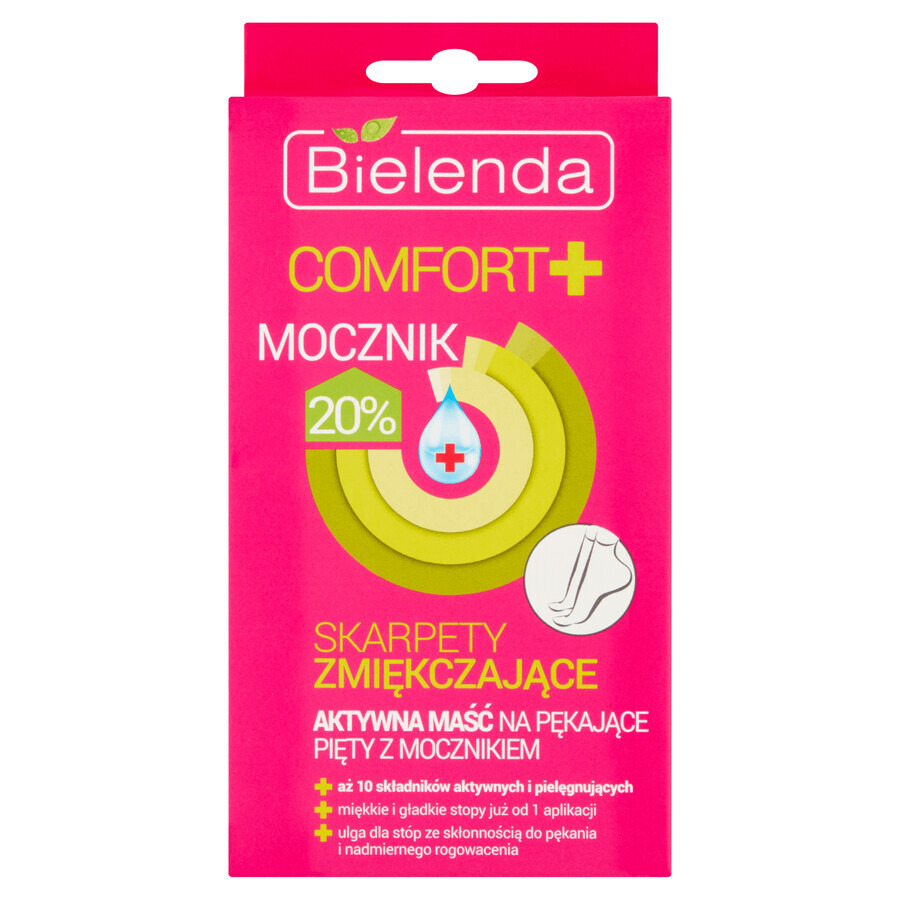 Bielenda Comfort+, șosete de înmuiere pentru călcâie crăpate cu uree, 2 bucăți