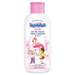 Bambino Kids, gel lavante 2 in 1 per corpo e capelli, Bolek i Lolek i flamingo, da 1 anno, 400 ml