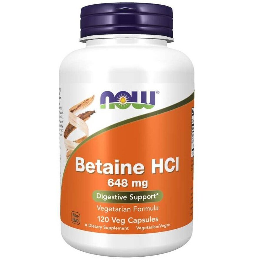 Now Foods Betaine HCl 648 mg, 120 plantaardige capsules