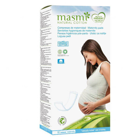 Masmi Natural Cotton, coussinets postnatals en coton biologique, 10 pièces