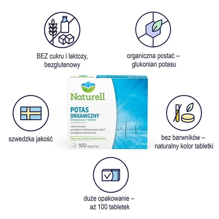 Naturell Potasio orgánico, 100 comprimidos
