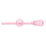 Chicco, lint met clip en fopspeenhouder, roze, 1 stuk