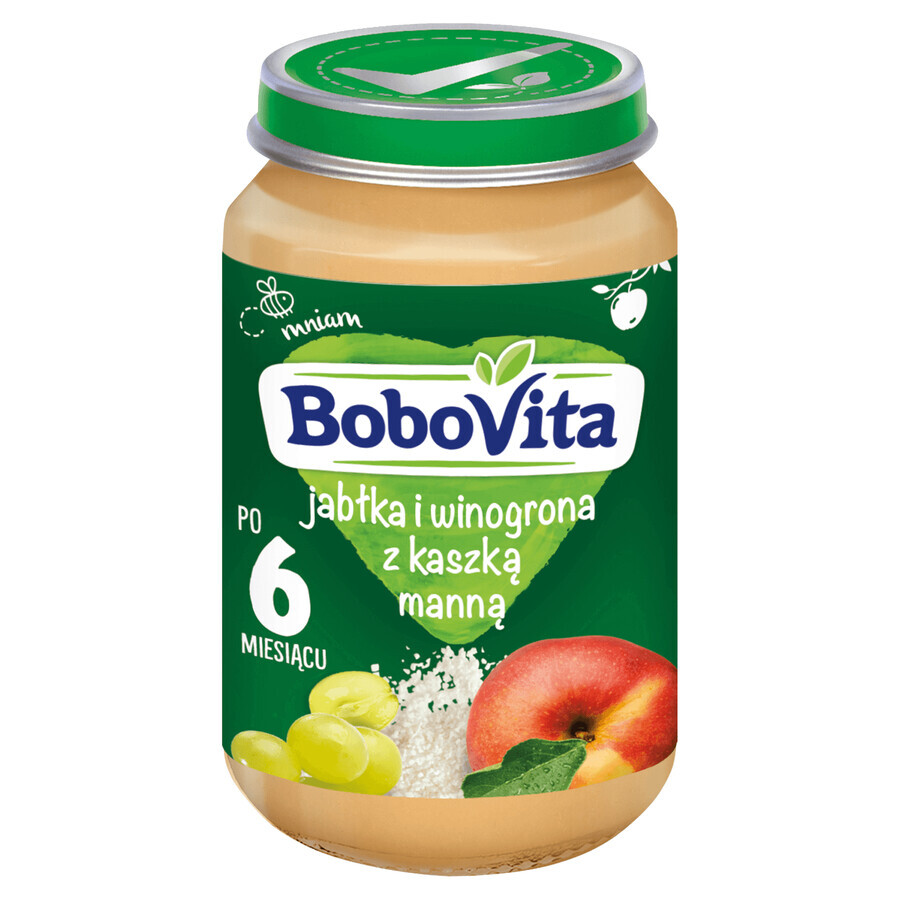 BoboVita Dessert, Äpfel und Trauben mit Grieß, nach 6 Monaten, 190 g